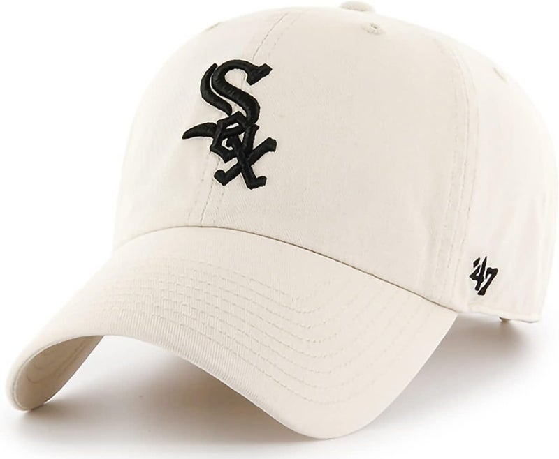 47 Brand MLB Natural Primary Logo Clean Up Adjustable Baseball Cap Hat, Adult One Size Fits All - Image 1